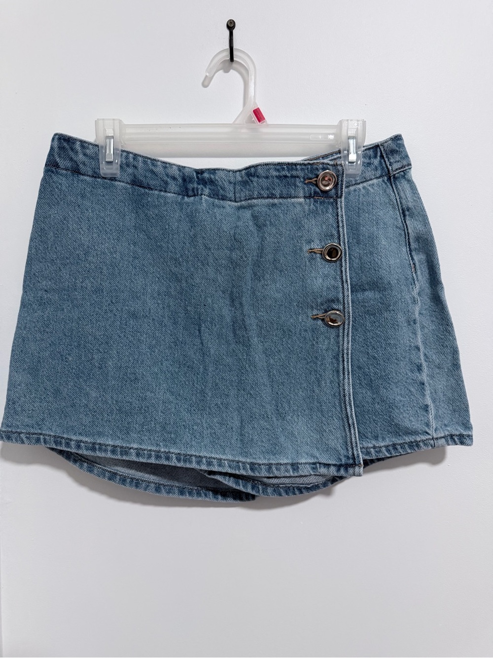 Zara Light Blue Denim Skirt with Button Detail